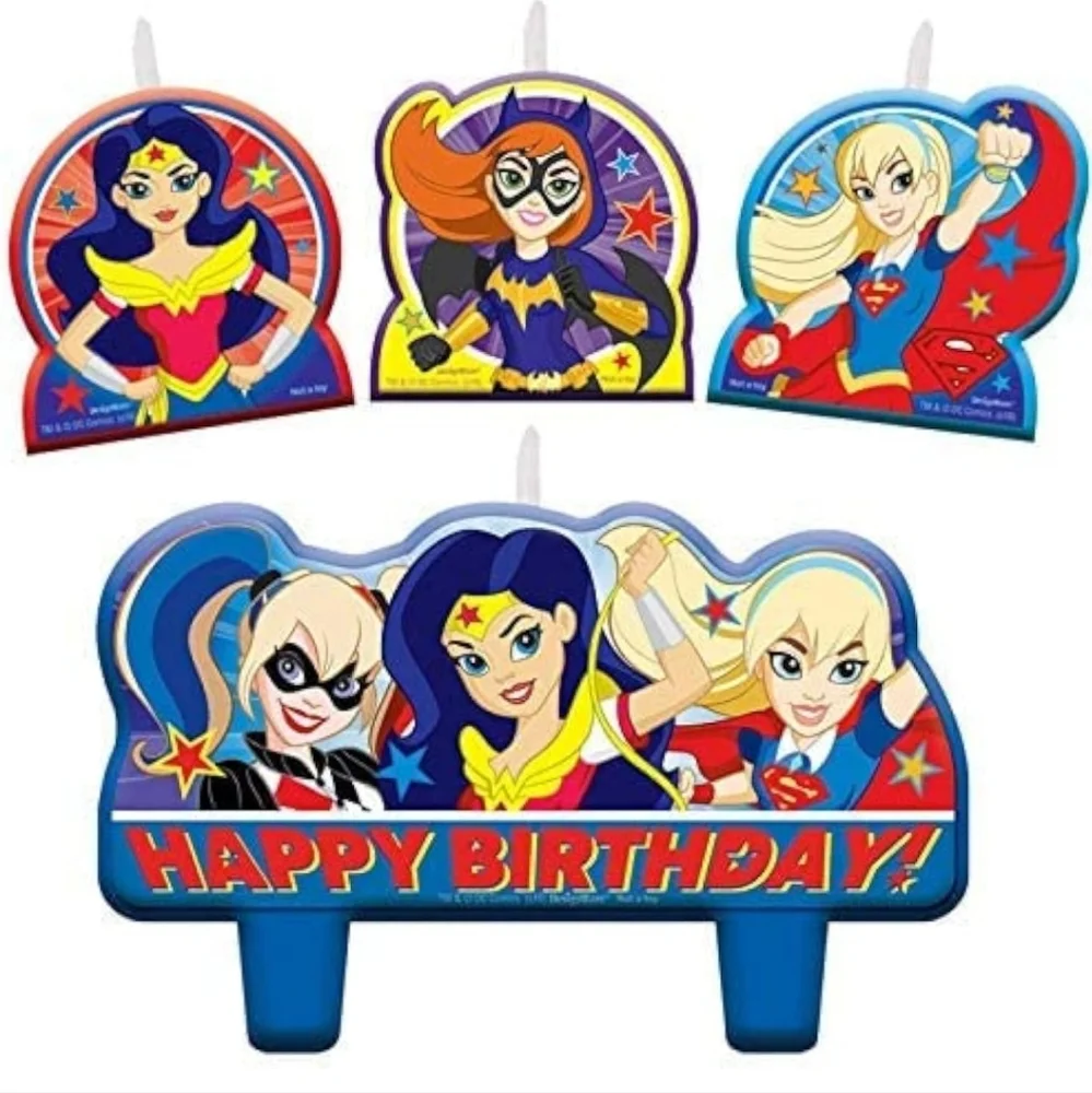 DC superhero birthday candle set